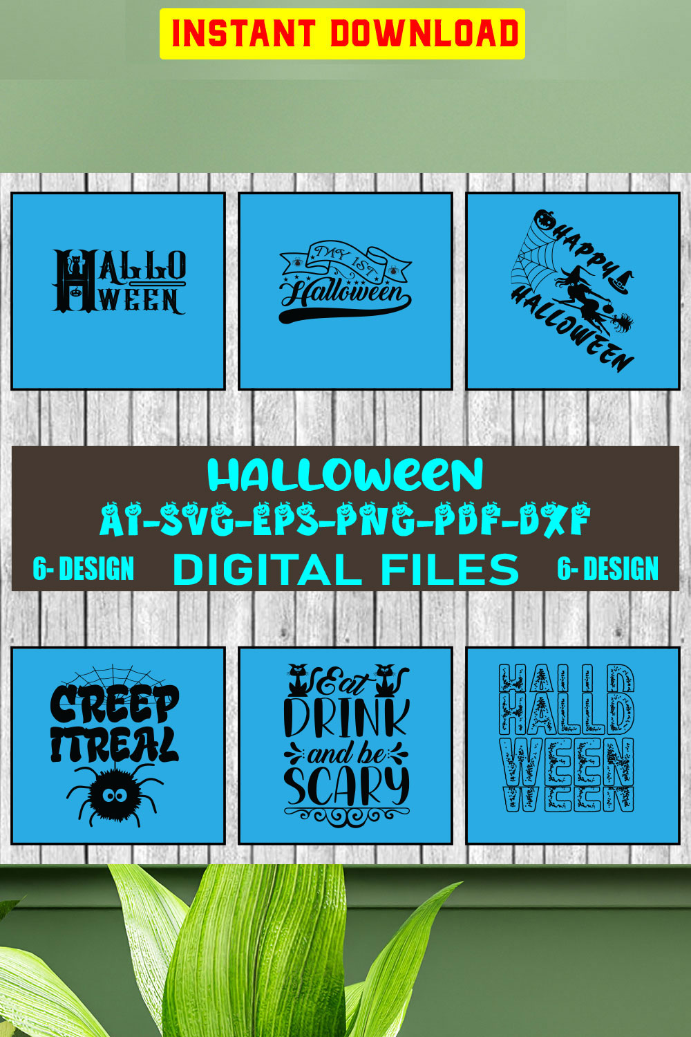 Halloween SVG Design Bundle Vol-23 pinterest preview image.