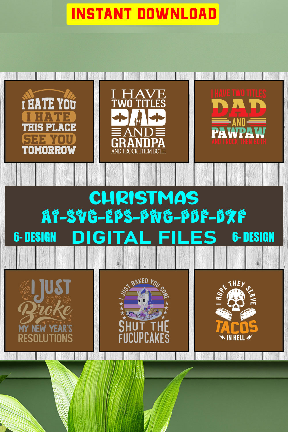 Christmas SVG Design Bundle Vol-14 pinterest preview image.