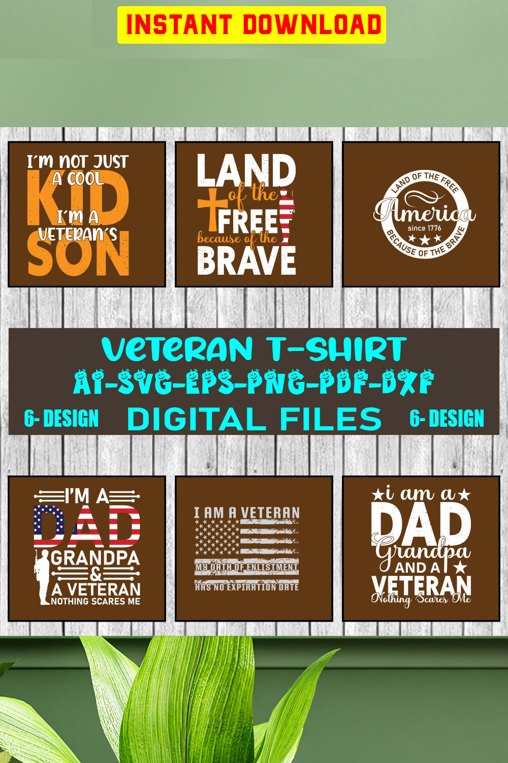 Veteran T-shirt Design Bundle Vol-3 pinterest preview image.