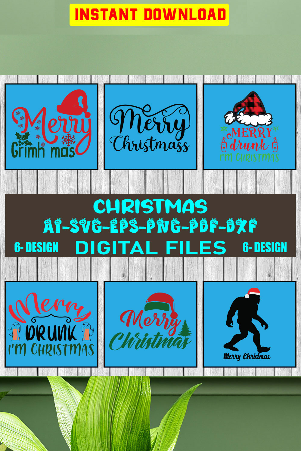 Christmas SVG Design Bundle Vol-81 pinterest preview image.