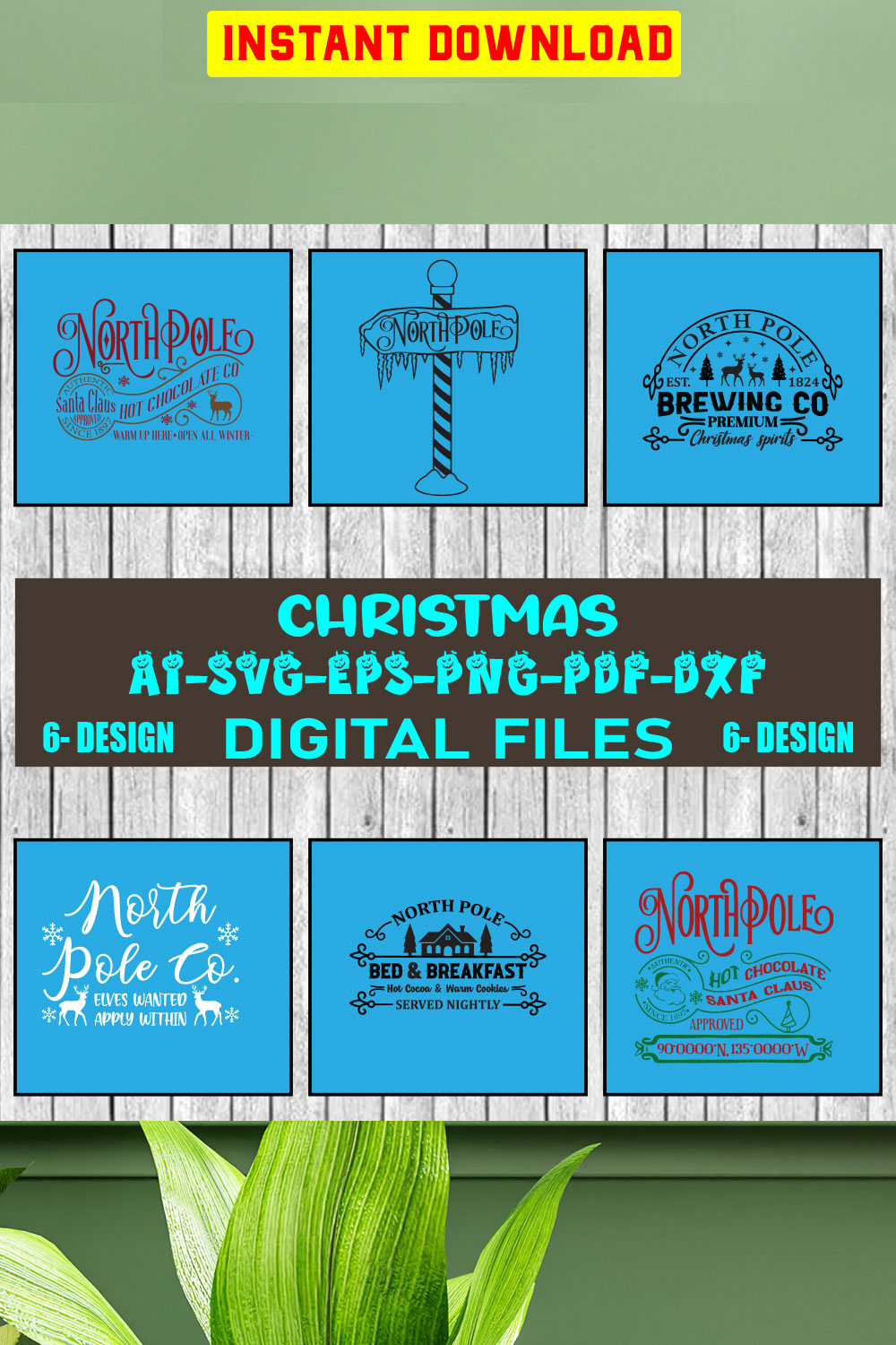 Christmas SVG Design Bundle Vol-21 pinterest preview image.