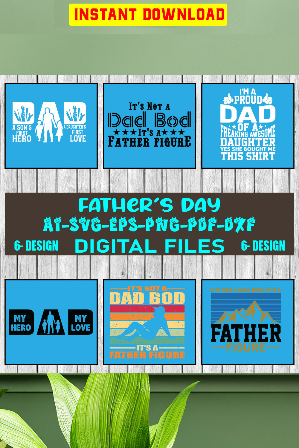 Father Day SVG Design Bundle Vol-08 pinterest preview image.