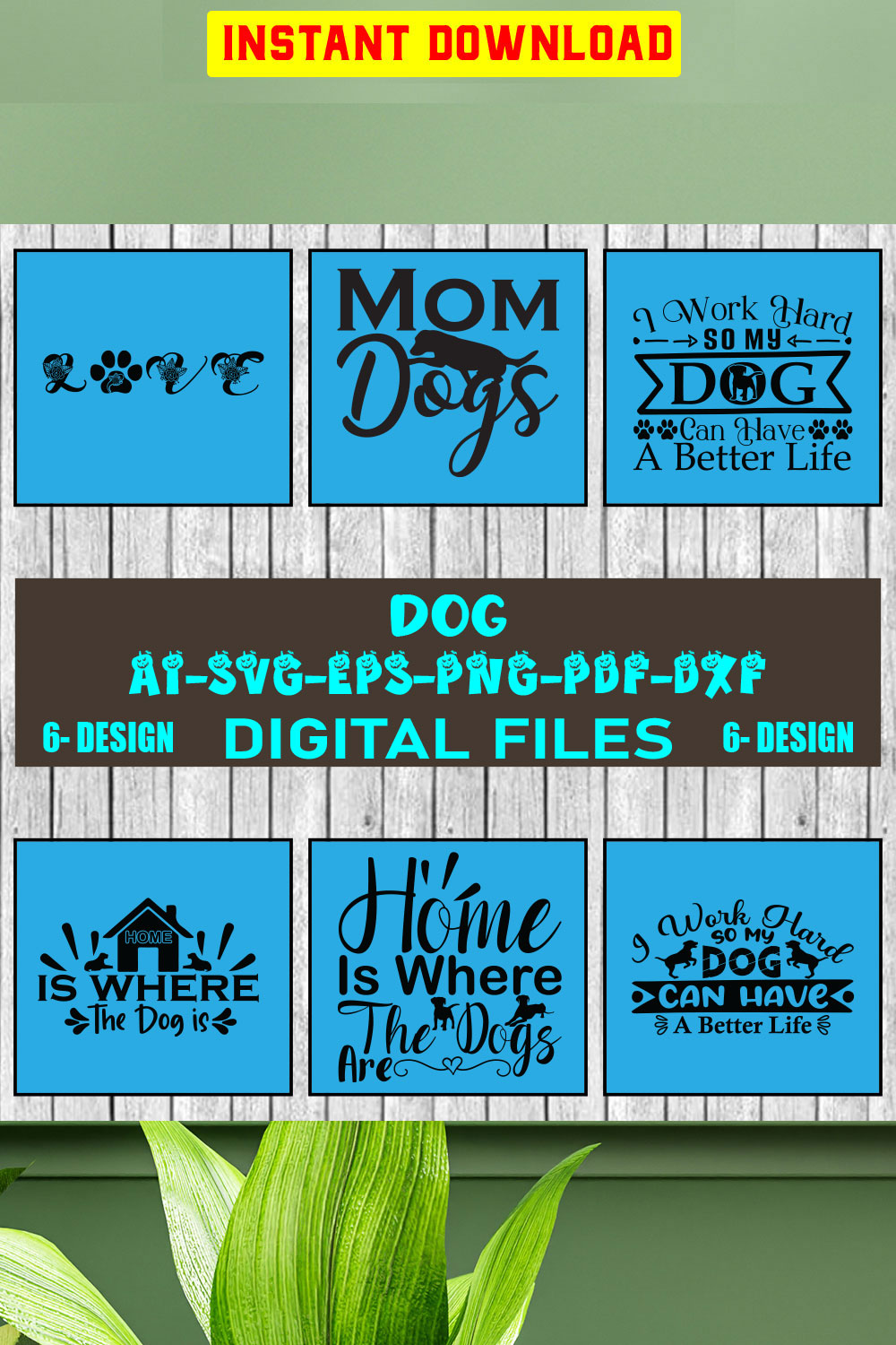 Dog svg bundle hand drawn dog mom svg paw svg dog lover svg fur mom svg pawsitive svg puppy svg dog sayings svg Vol-03 pinterest preview image.