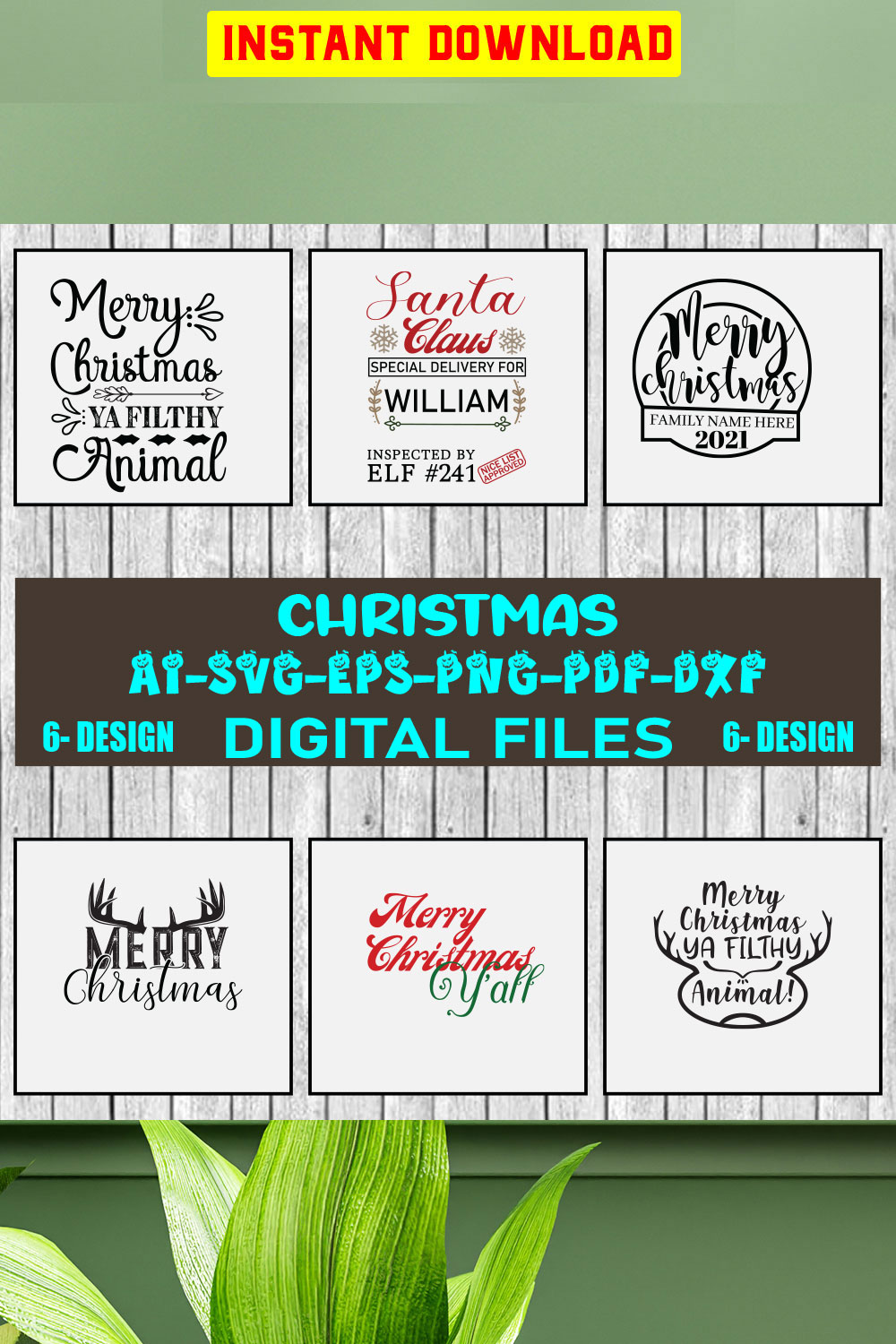 Christmas SVG Design Bundle Vol-31 pinterest preview image.