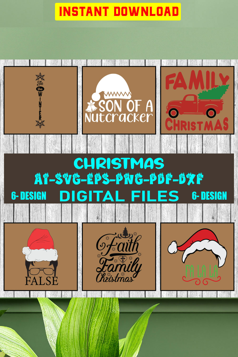 Christmas SVG Design Bundle Vol-57 pinterest preview image.