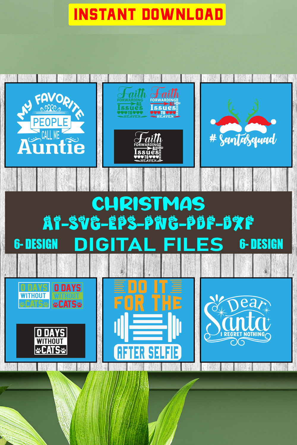 Christmas SVG Design Bundle Vol-07 pinterest preview image.