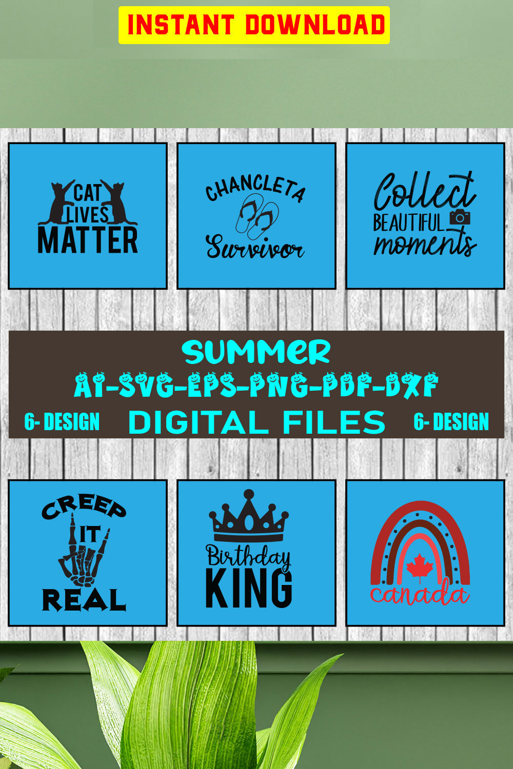 Summer Bundle SVG Files Vol-01 pinterest preview image.