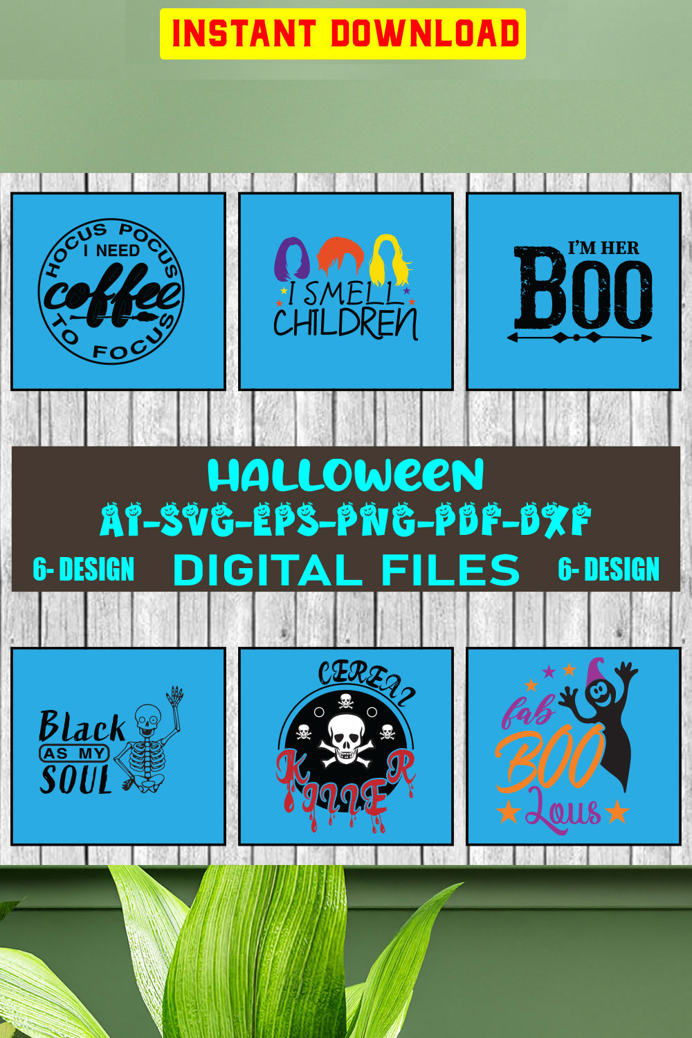 Halloween SVG Design Bundle Vol-18 pinterest preview image.