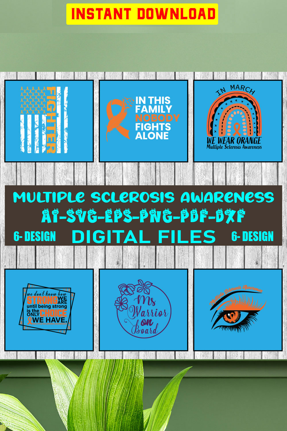Multiple Sclerosis Awareness SVG Files Vol-01 pinterest preview image.
