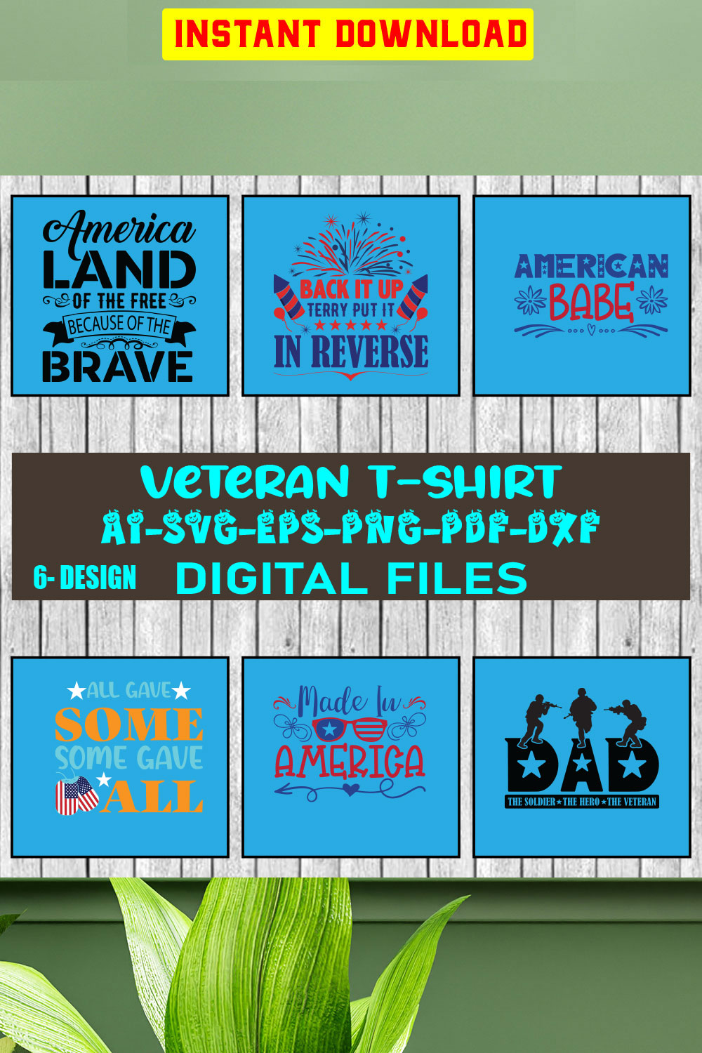 Veteran T-shirt Design Bundle Vol-1 pinterest preview image.