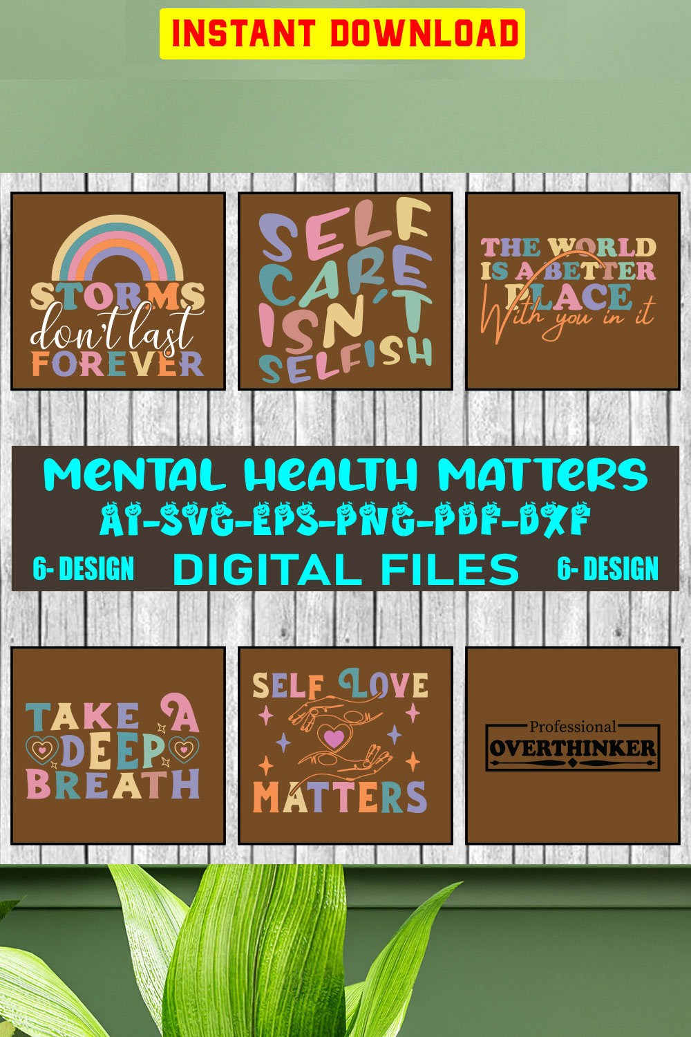 Mental Health Matters SVG Designs Bundle Vol-04 pinterest preview image.
