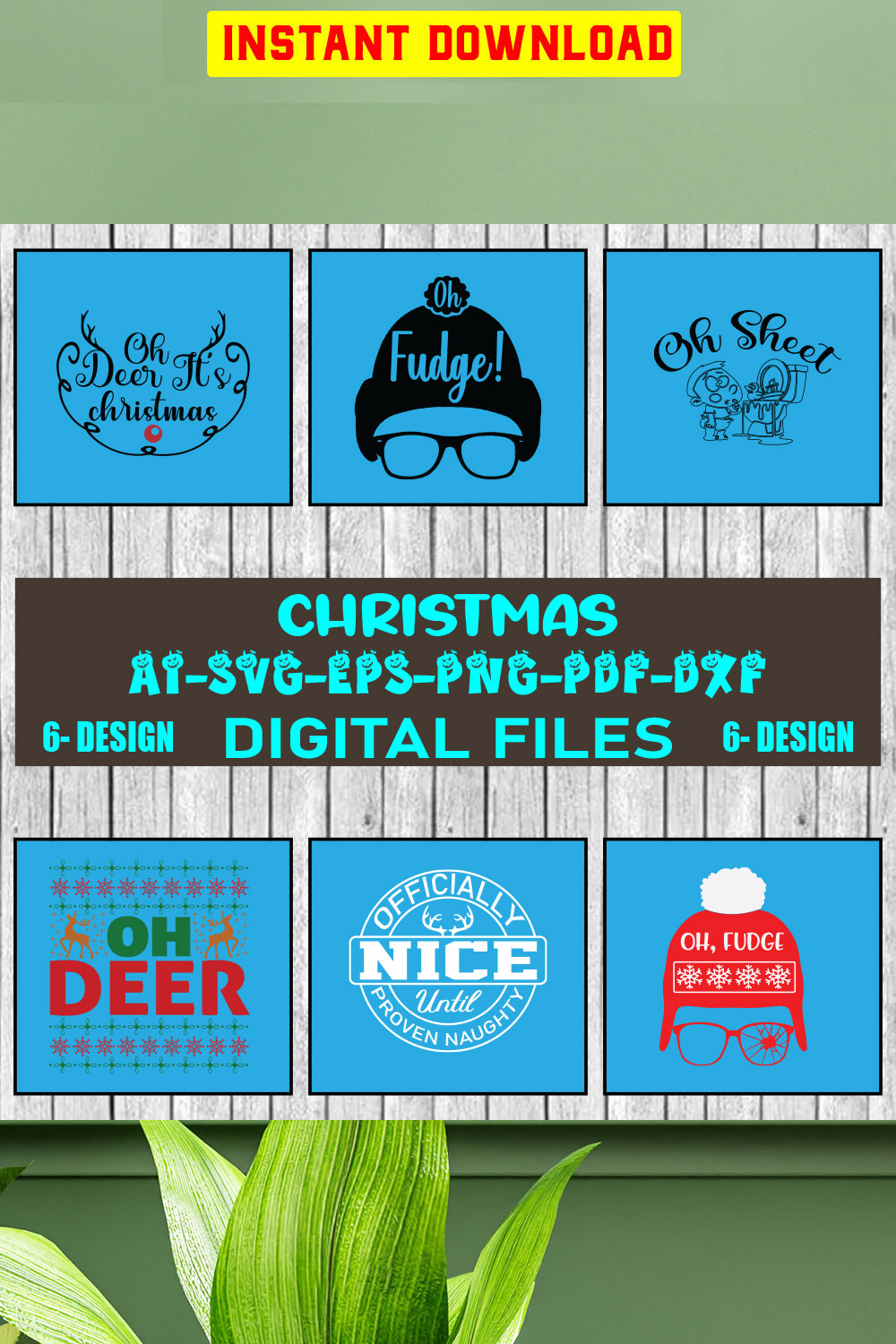 Christmas SVG Design Bundle Vol-89 pinterest preview image.