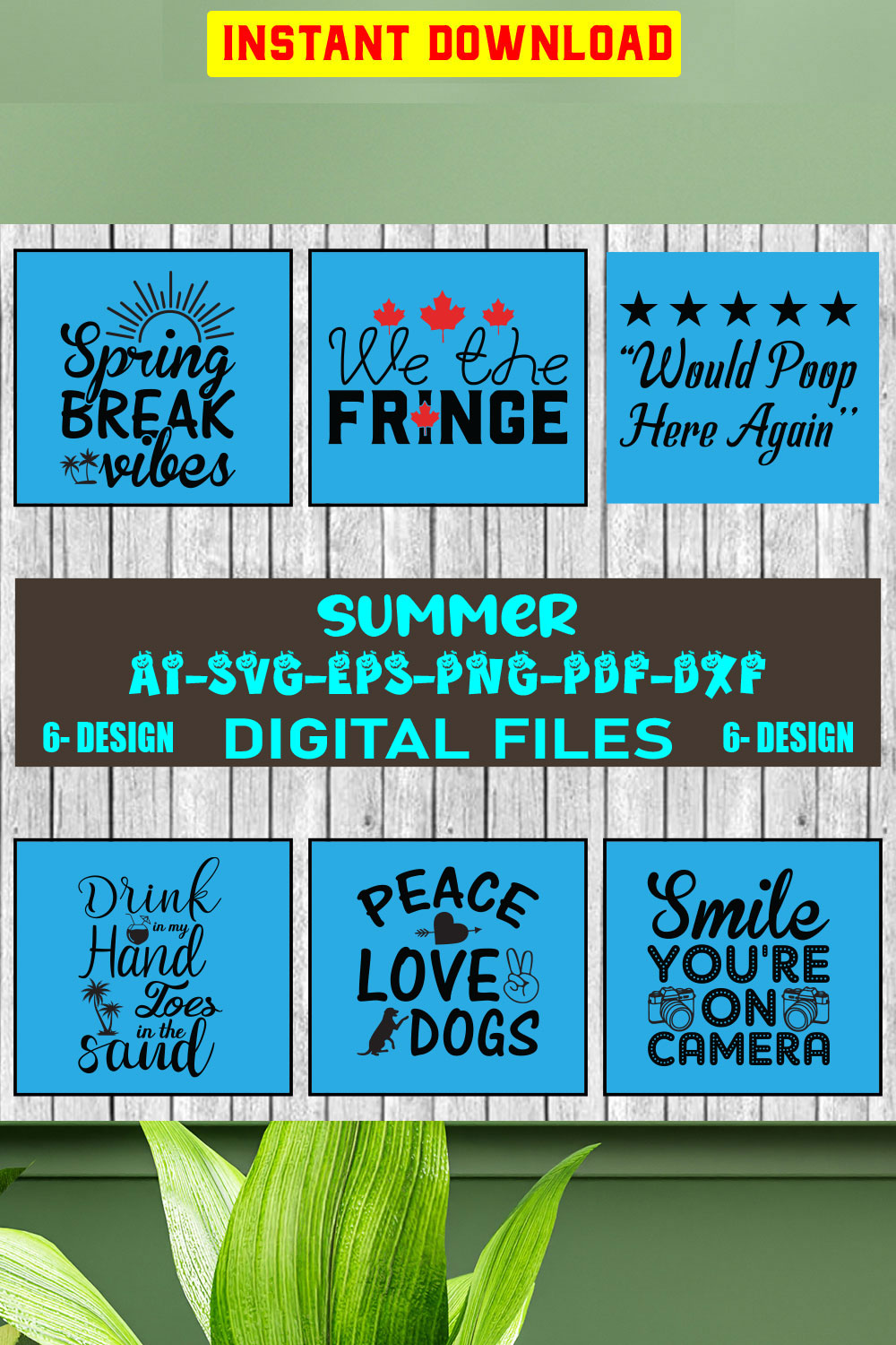 Summer Bundle SVG Files Vol-04 pinterest preview image.