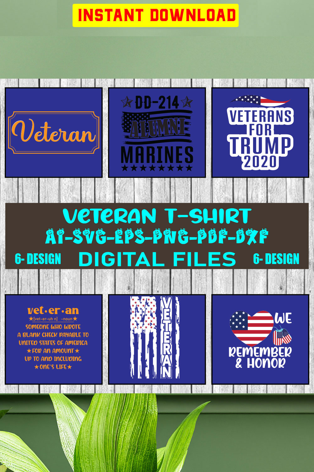 Veteran T-shirt Design Bundle Vol-8 pinterest preview image.