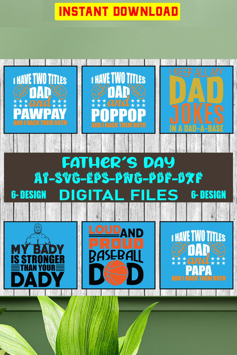 Dad Svg Bundle, Father's Day Svg Bundle, Dad Quotes Svg Bundle Vol-04 pinterest preview image.