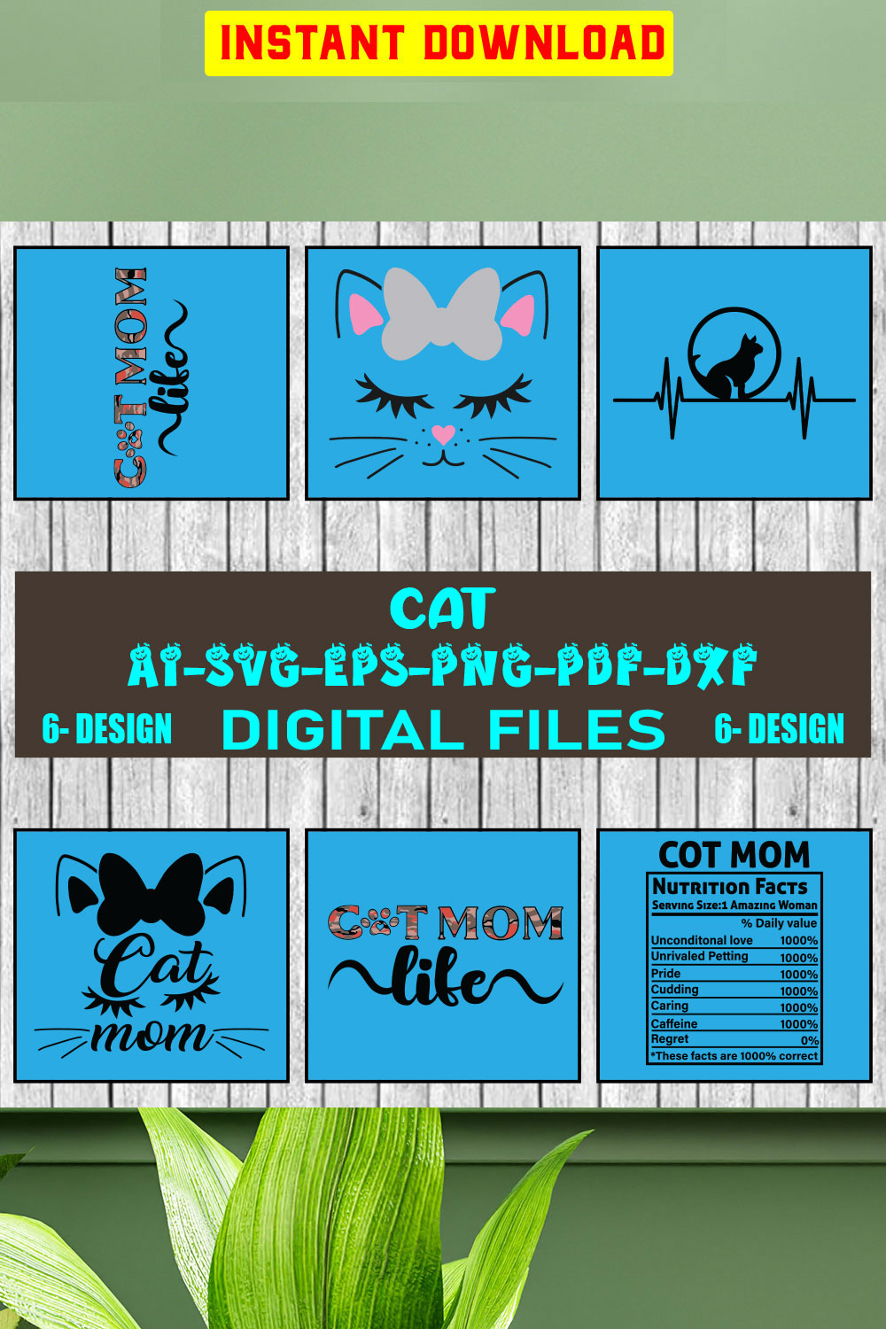 Cat Bundle SVG Files Vol-02 pinterest preview image.