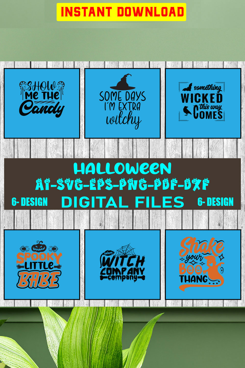 Halloween SVG Design Bundle Vol-06 pinterest preview image.