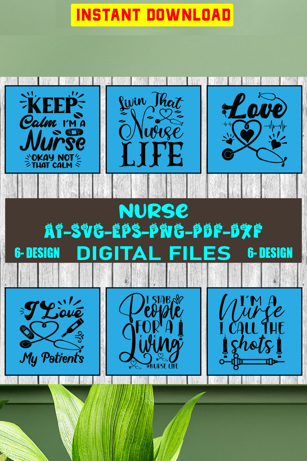 Nurse Bundle SVG Files Vol-02 pinterest preview image.