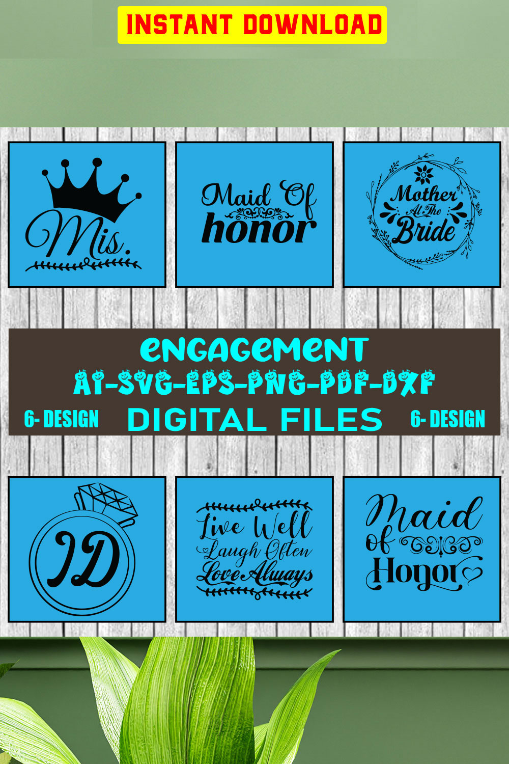 Engagement SVG Design Bundle Vol-08 pinterest preview image.