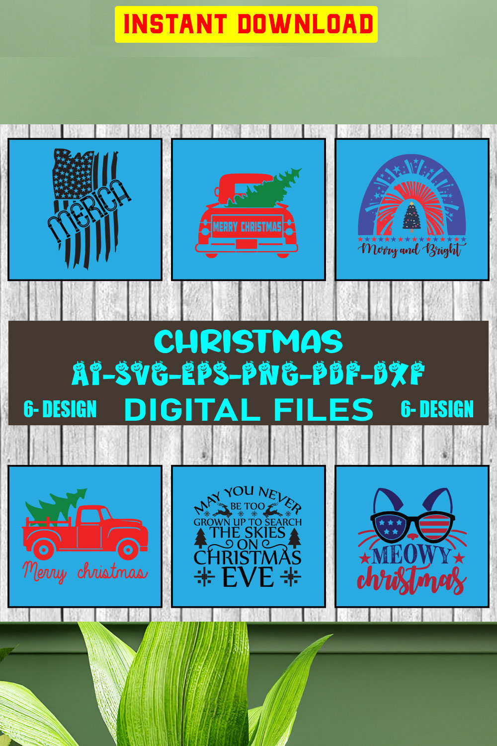 Christmas SVG Design Bundle Vol-74 pinterest preview image.