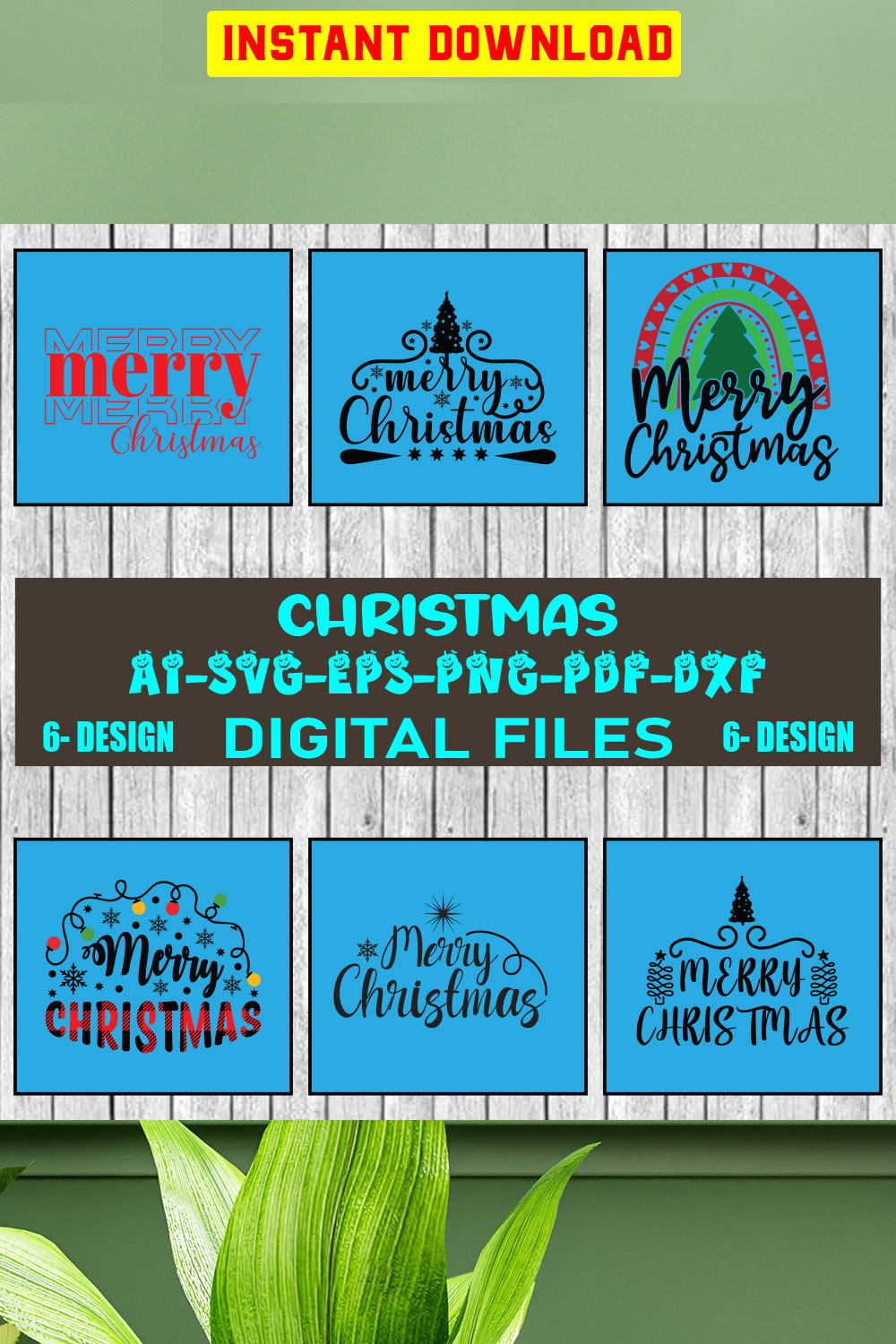 Christmas SVG Design Bundle Vol-06 pinterest preview image.