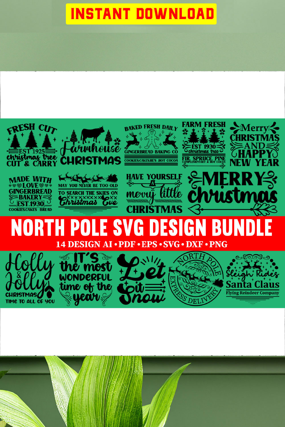 North Pole Bundle SVG Files Vol-03 pinterest preview image.