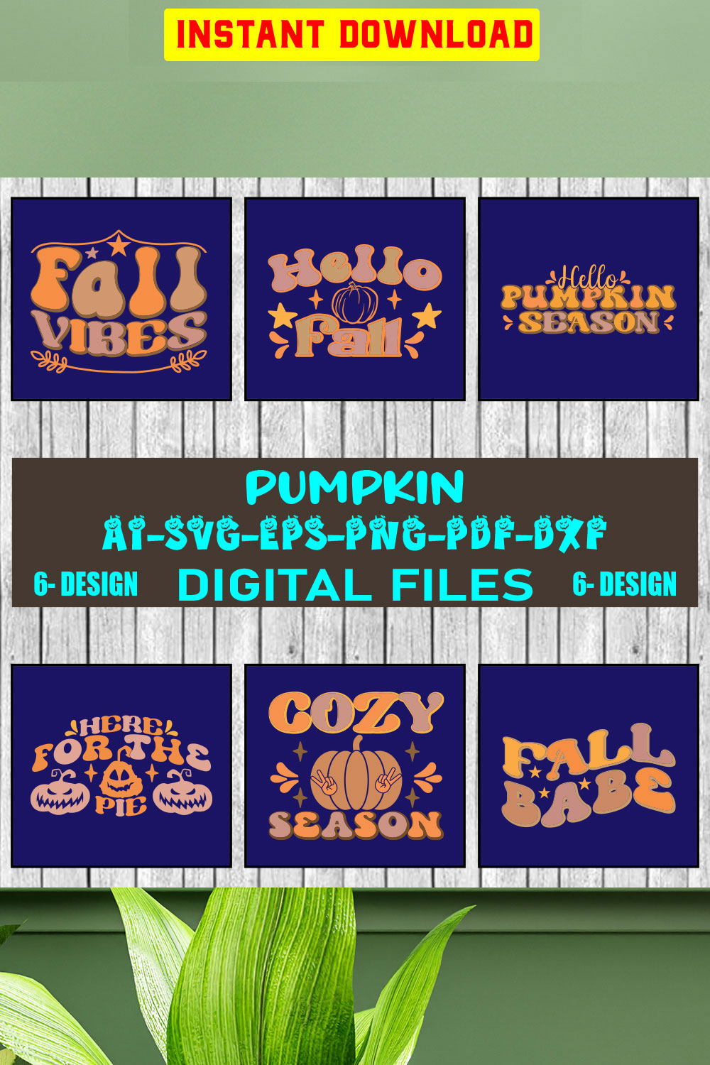 Pumpkin Bundle SVG Files Vol-01 pinterest preview image.