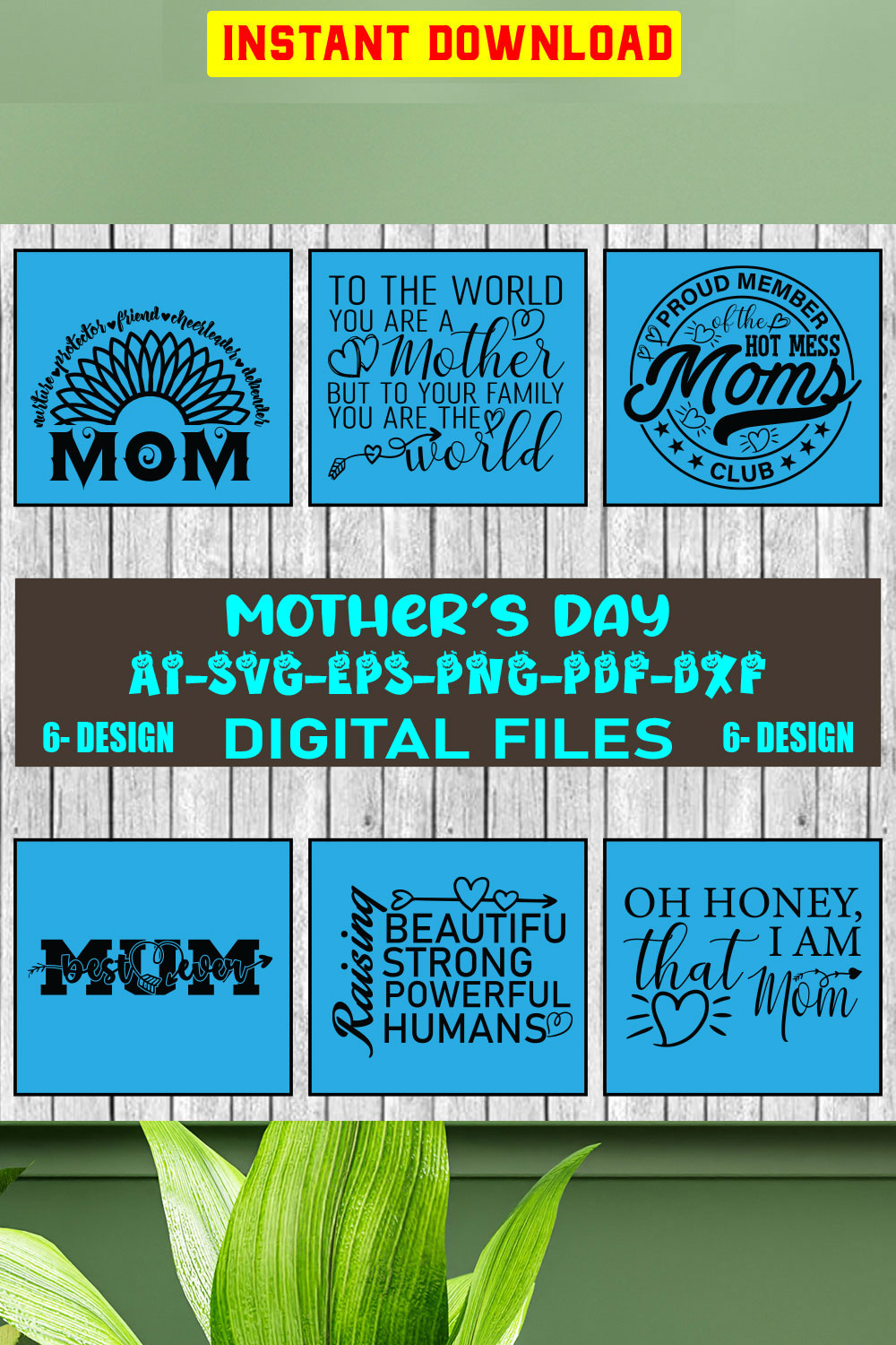 Mother's Day SVG Files Vol-04 pinterest preview image.