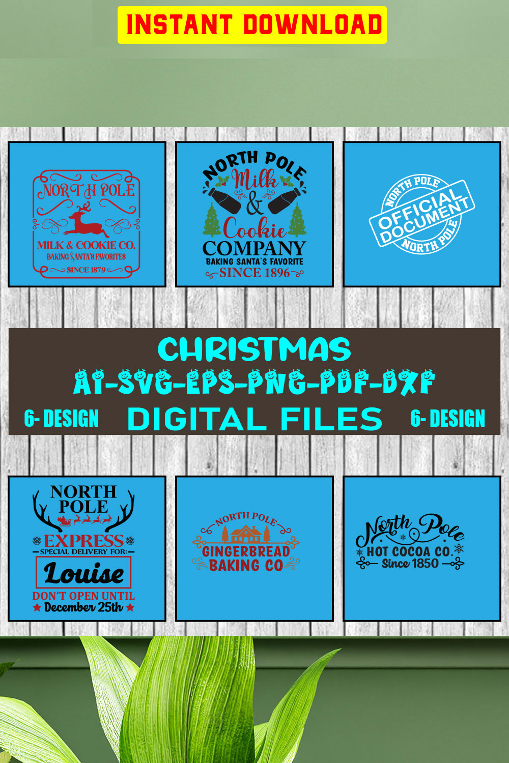 Christmas SVG Design Bundle Vol-24 pinterest preview image.