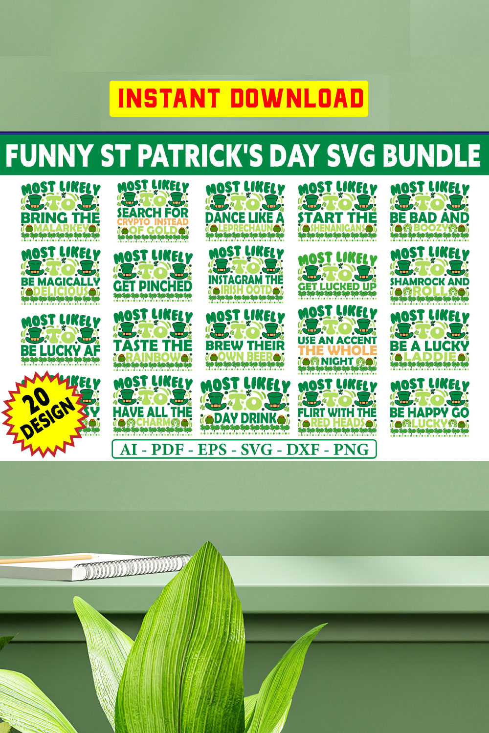 Funny St Patricks Day SVG Bundle, St Patrick's Day Quotes, Funny St Patricks Shirts, Drinking Shirt SVG pinterest preview image.