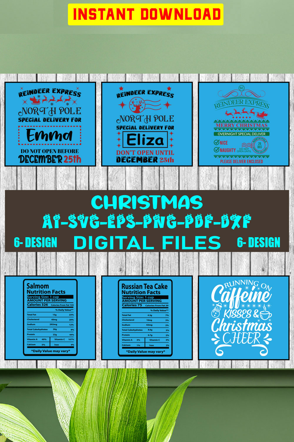 Christmas SVG Design Bundle Vol-59 pinterest preview image.