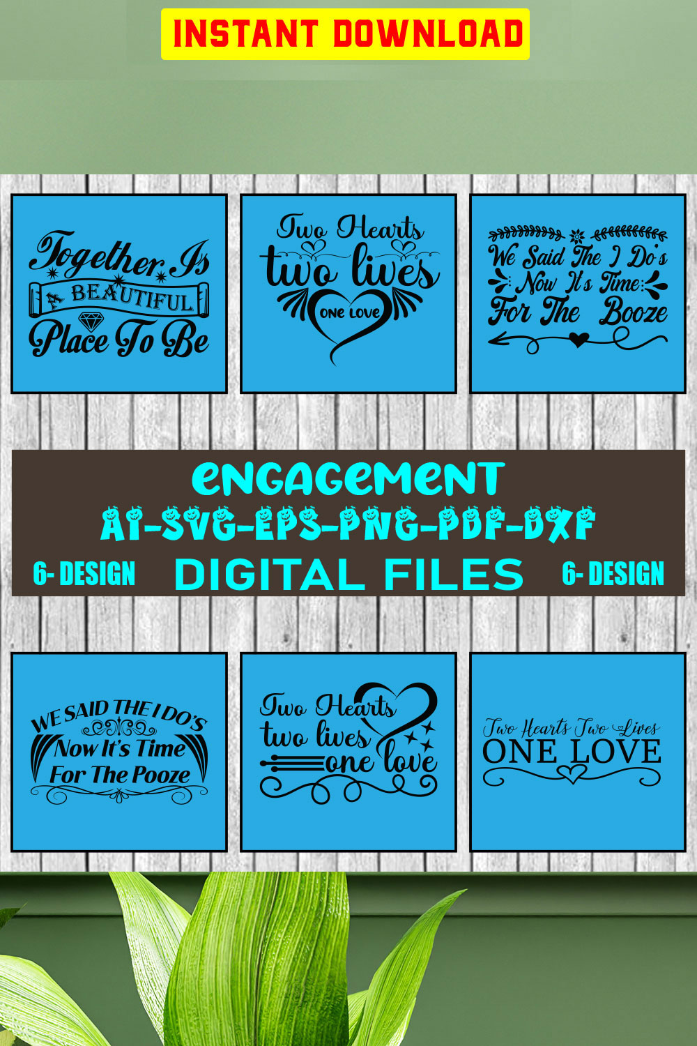 Engagement SVG Design Bundle Vol-13 pinterest preview image.