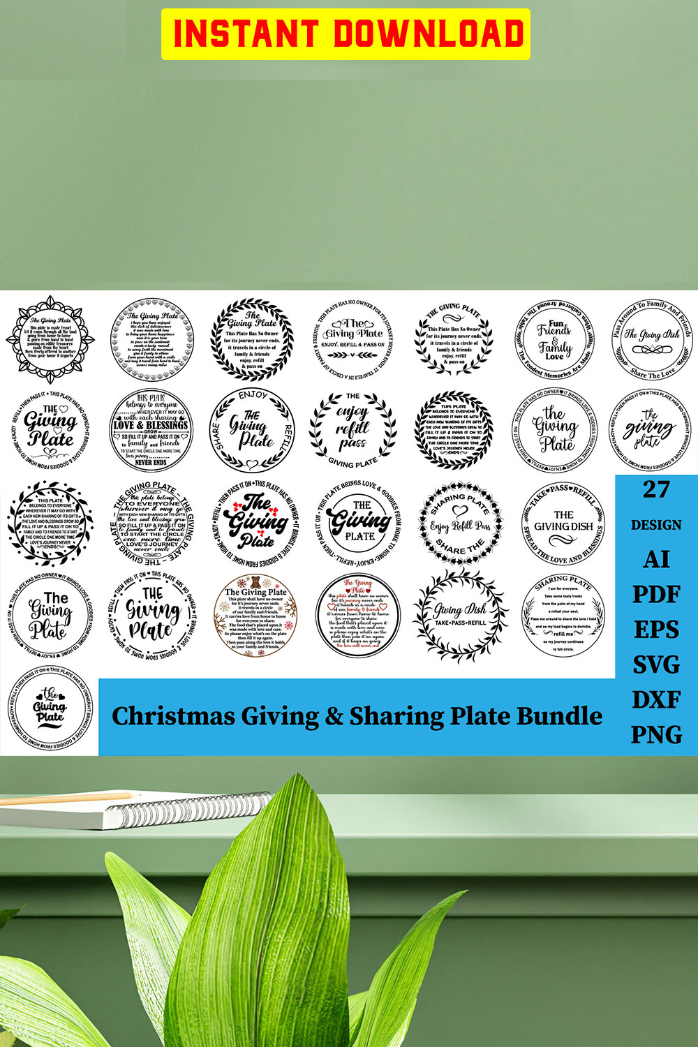 Christmas Giving & Sharing Plate Bundle pinterest preview image.