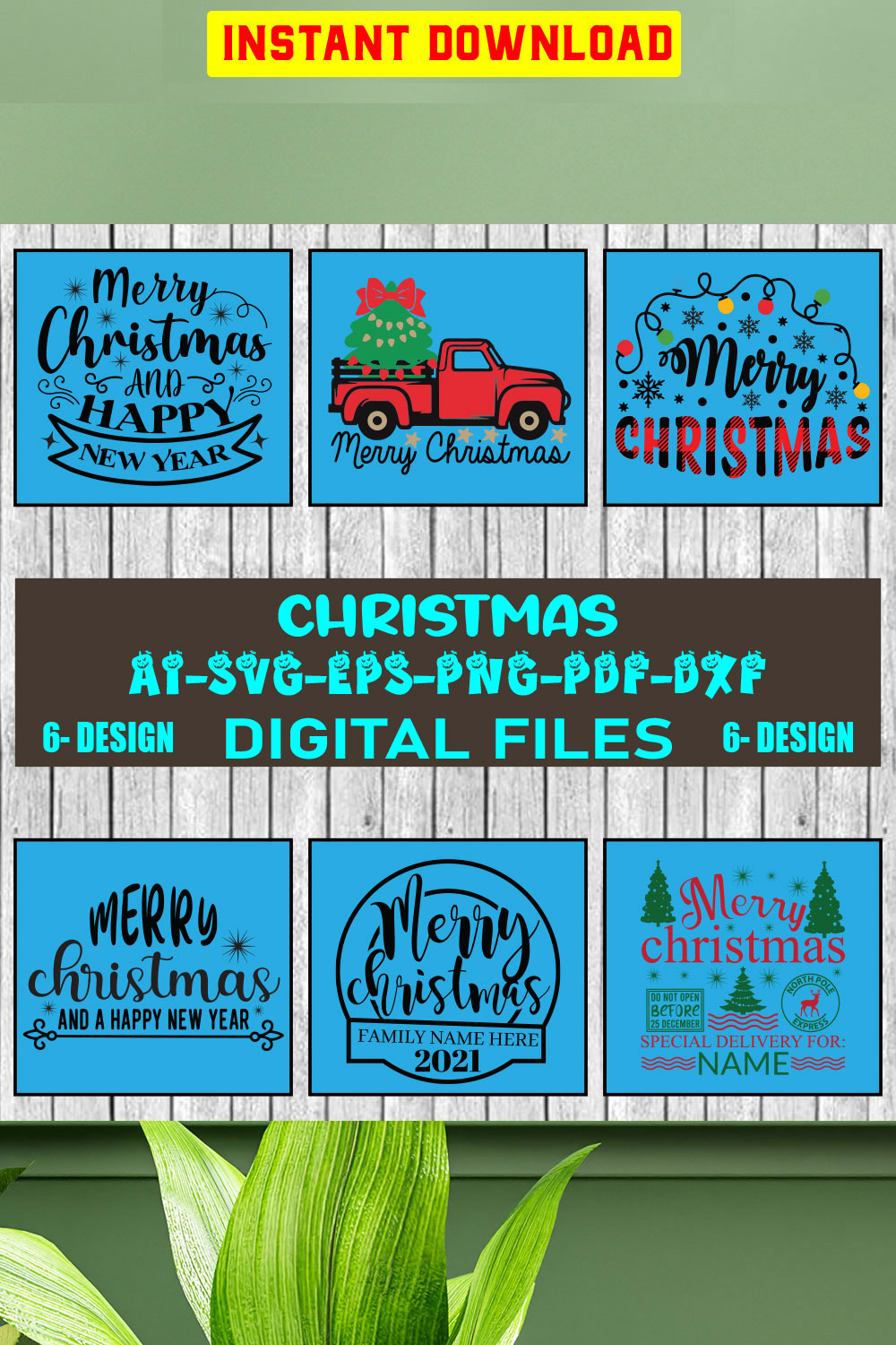 Christmas SVG Design Bundle Vol-79 pinterest preview image.