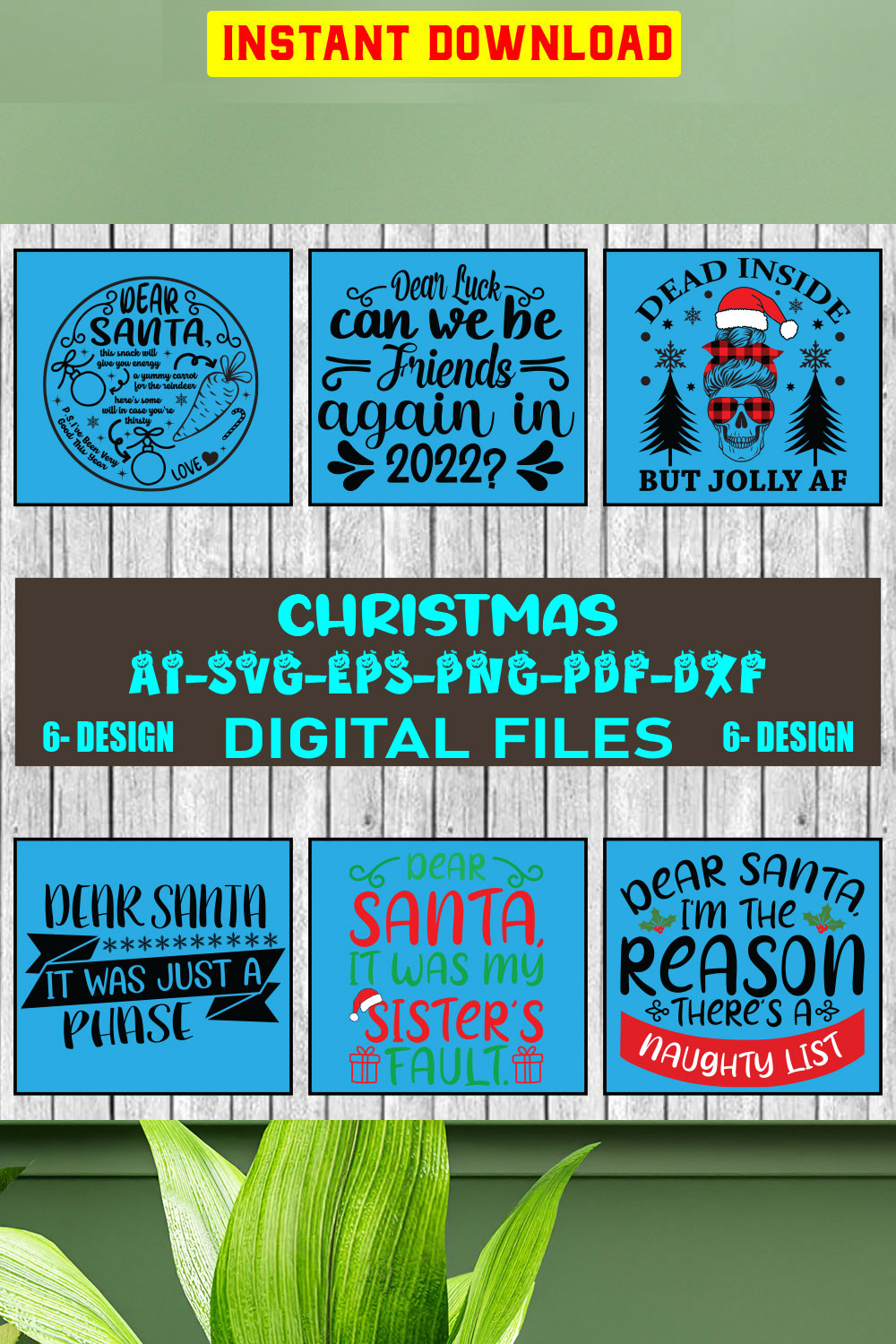 Christmas SVG Design Bundle Vol-39 pinterest preview image.