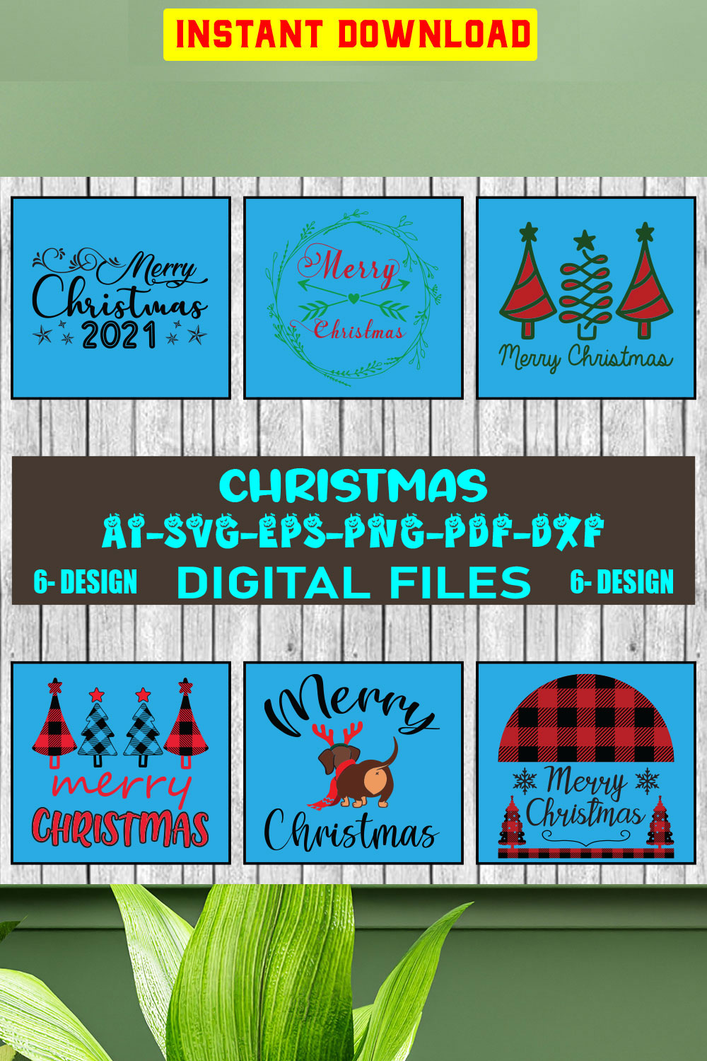 Christmas SVG Design Bundle Vol-77 pinterest preview image.