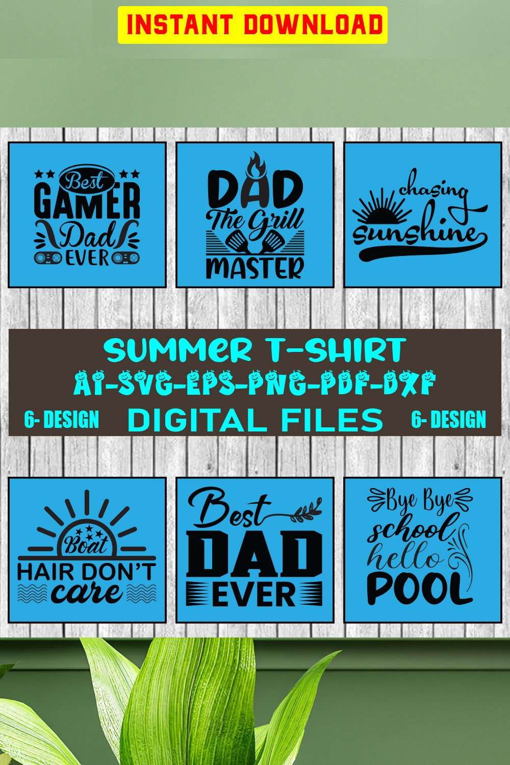 Summer T-shirt Design Bundle Vol-2 pinterest preview image.