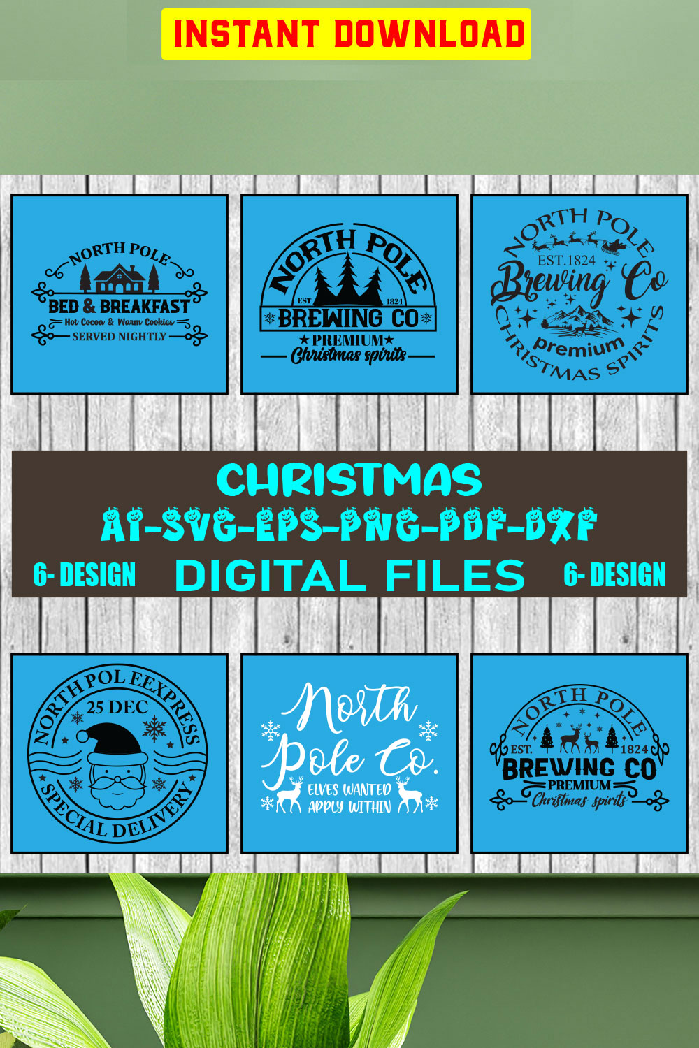 Christmas SVG Design Bundle Vol-85 pinterest preview image.