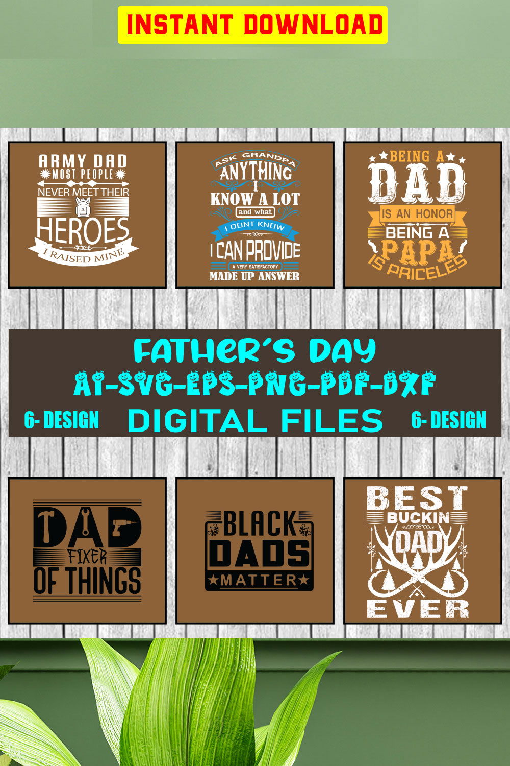 Dad Svg Bundle, Father's Day Svg Bundle, Dad Quotes Svg Bundle Vol-06 pinterest preview image.