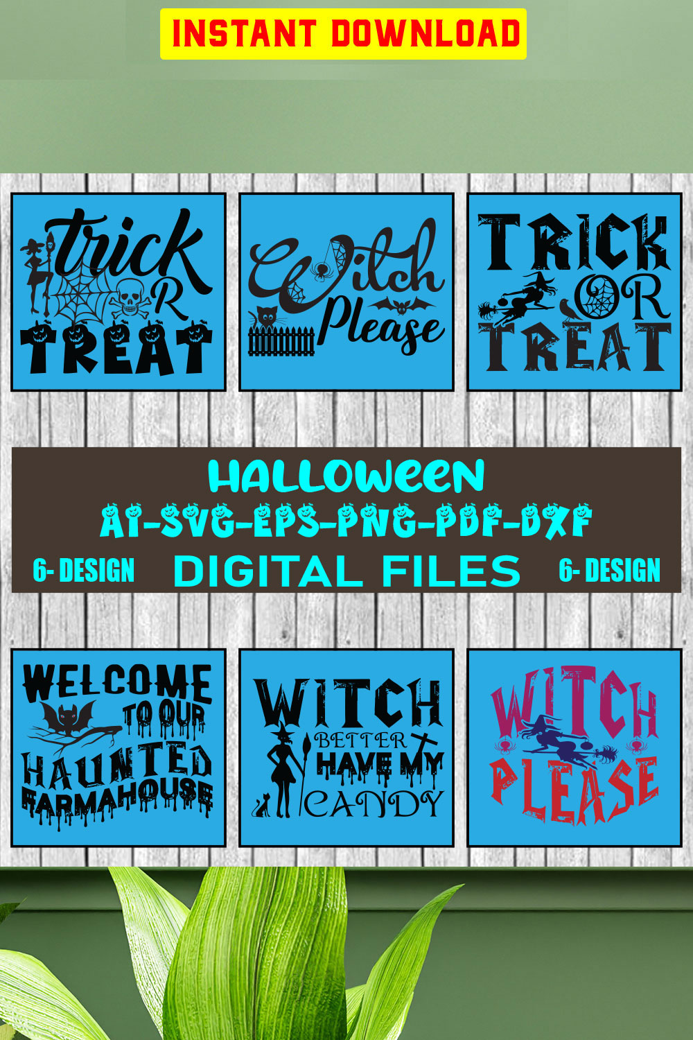 Halloween SVG Design Bundle Vol-16 pinterest preview image.