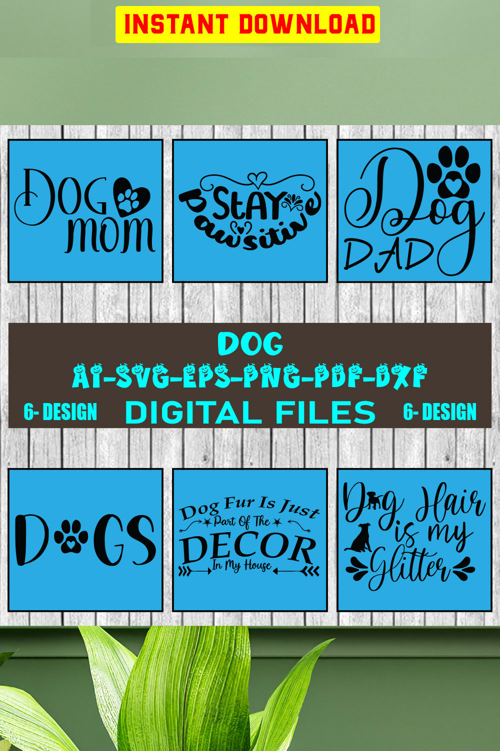 Dog svg bundle hand drawn dog mom svg paw svg dog lover svg fur mom svg pawsitive svg puppy svg dog sayings svg Vol-04 pinterest preview image.