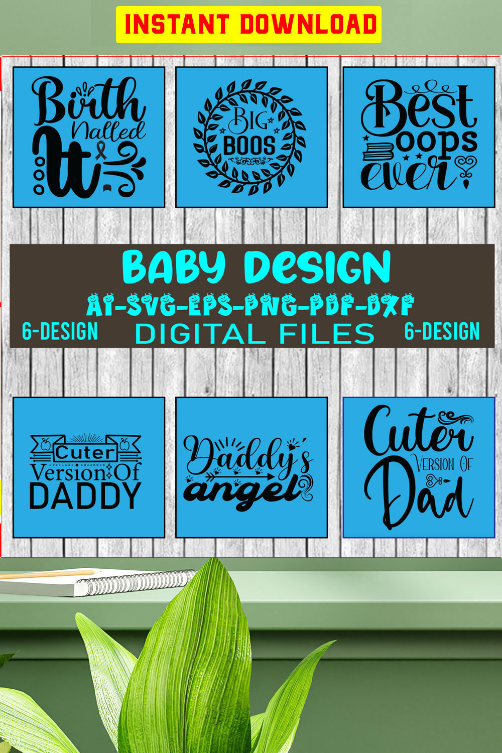 Baby SVG Bundle, Baby Shower SVG, Baby Quote Bundle, Cute Baby Saying svg, Funny Baby svg, Baby Girl, Baby Boy, Cut File, Vol-01 pinterest preview image.