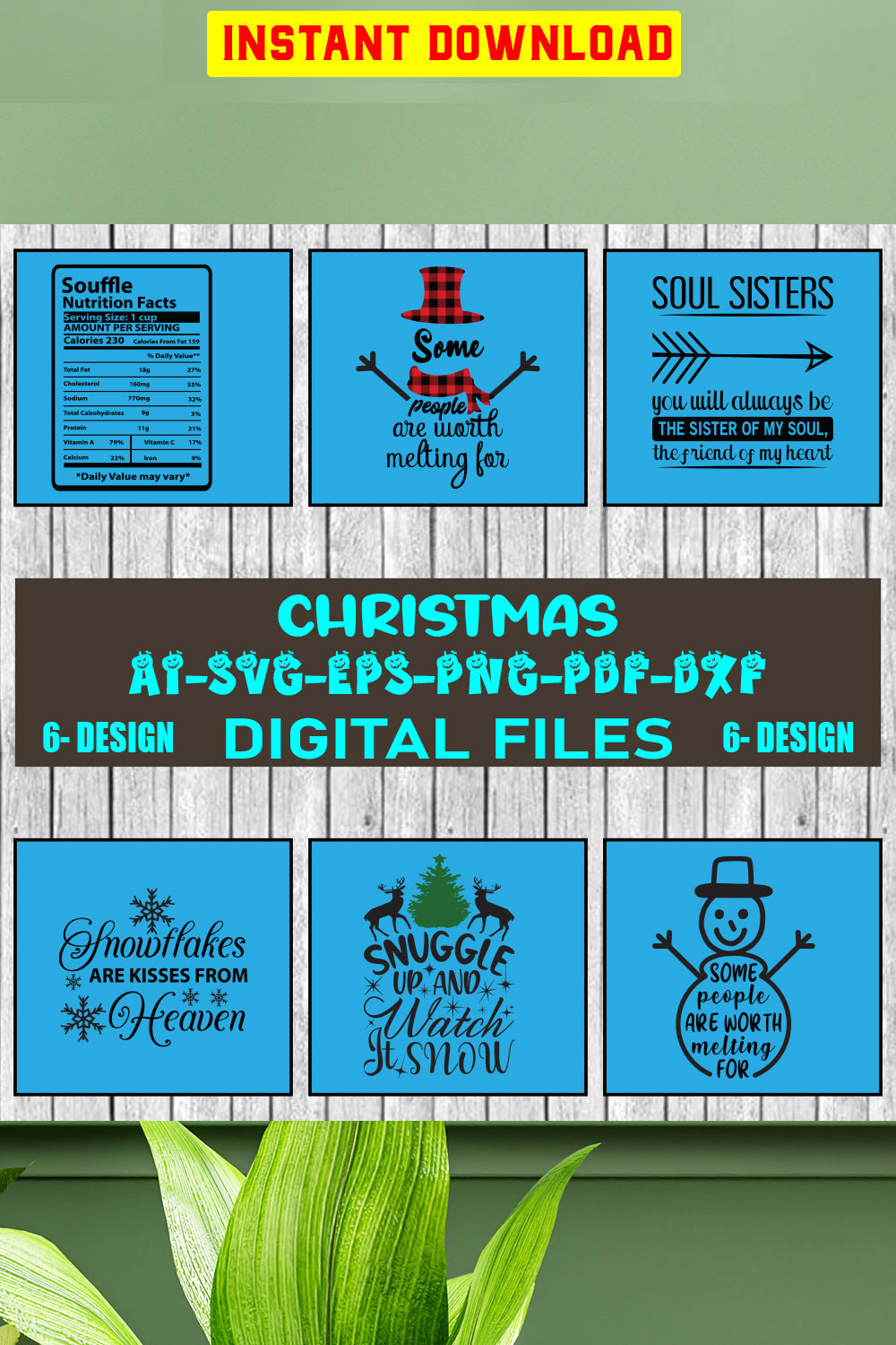 Christmas SVG Design Bundle Vol-62 pinterest preview image.