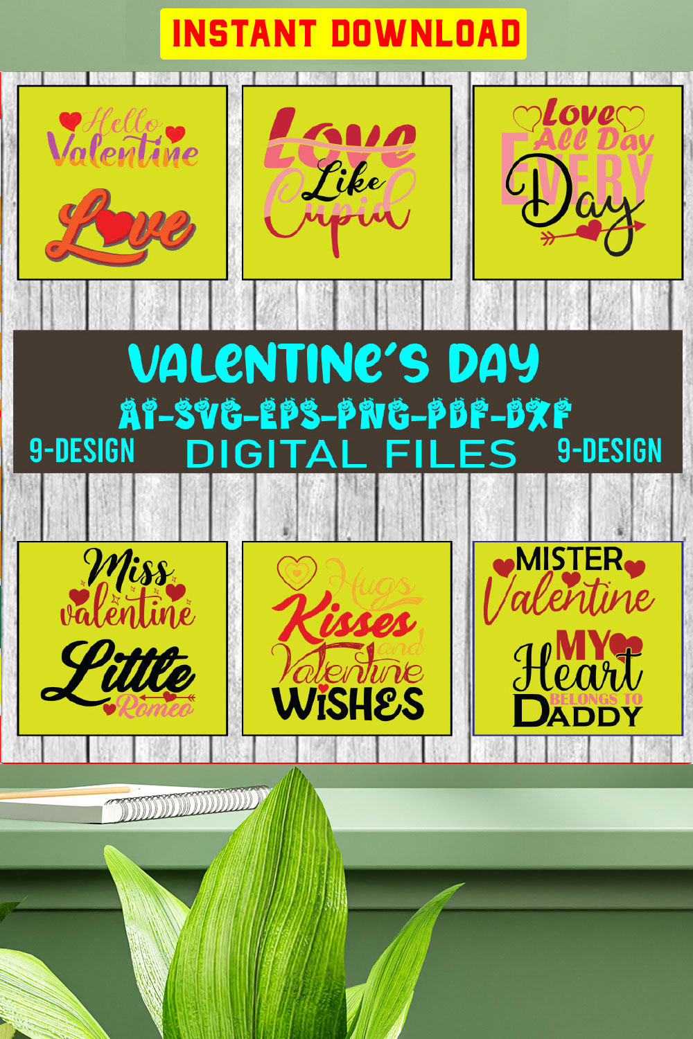 Printable Valentine's Day stickers | Valentines stickers print and cut | Valentines day sticker bundle | Love stickers | Happy Valentine Vol-04 pinterest preview image.