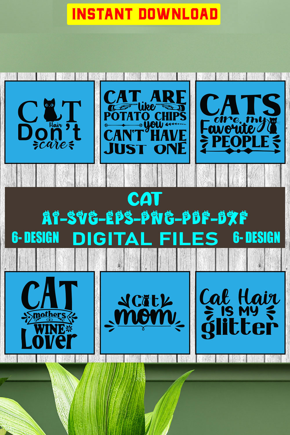 Cat svg bundle, cat mom svg,Cat T-shirt svg , crazy cat lady svg , cat dad svg, cat lover svg, kitten svg, cat quotes svg, Cat Vector file Vol-01 pinterest preview image.