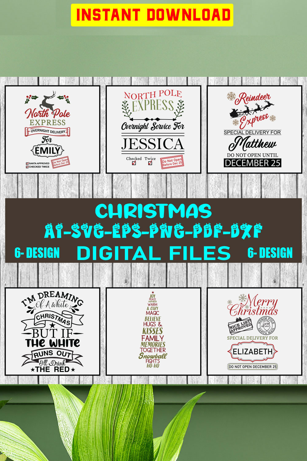 Christmas SVG Design Bundle Vol-30 pinterest preview image.