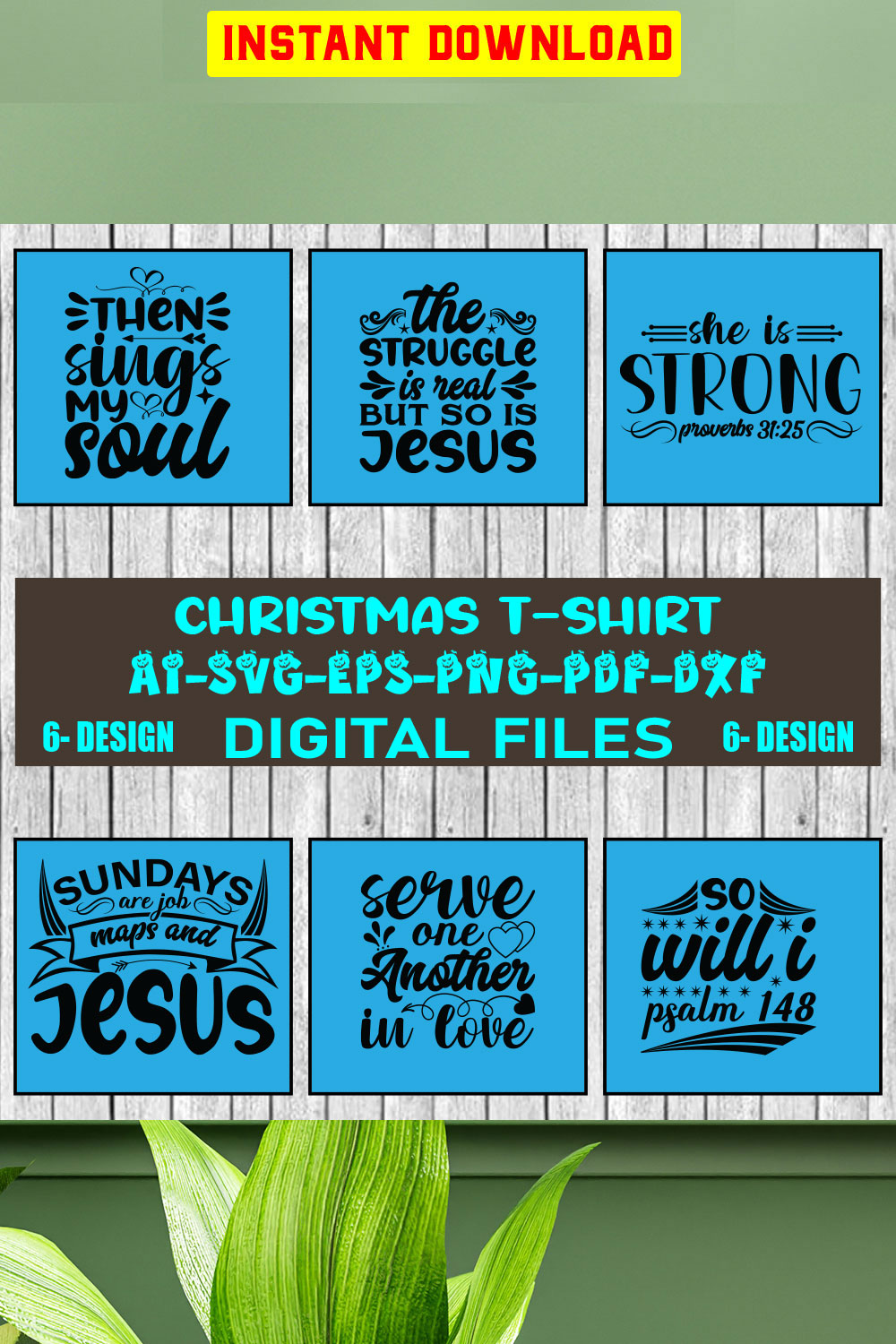 Christmas T-shirt Design Bundle Vol-5 pinterest preview image.