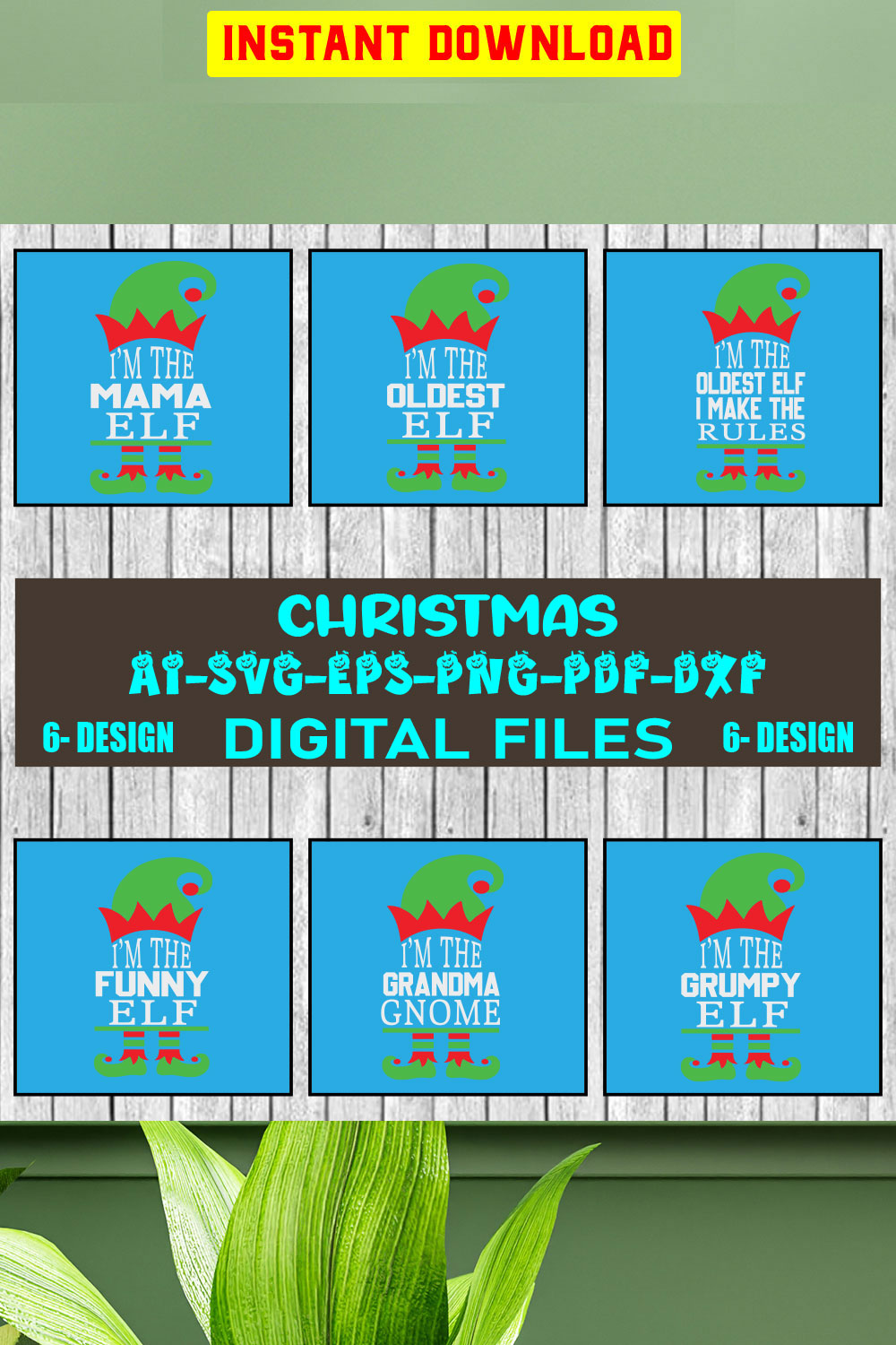 Christmas SVG Design Bundle Vol-46 pinterest preview image.