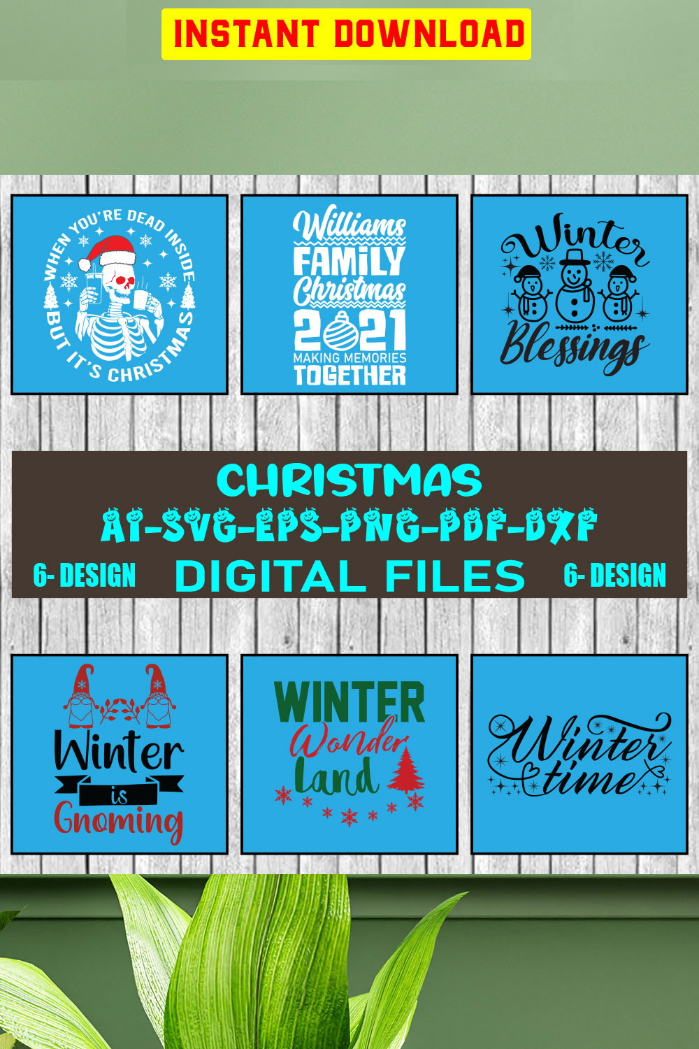 Christmas SVG Design Bundle Vol-72 pinterest preview image.