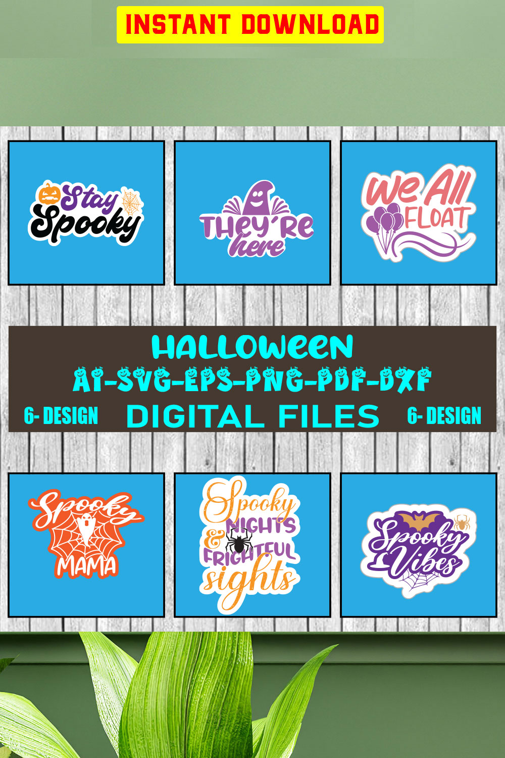 Halloween SVG Design Bundle Vol-34 pinterest preview image.